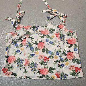 NWOT Cropped floral stretchy top XL